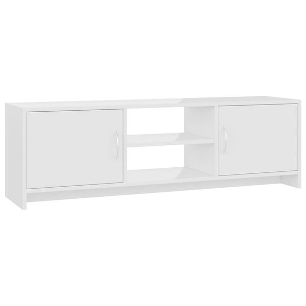 vidaXL Mobile Porta TV Bianco Lucido 120x30x37,5 cm Legno Multistrato
