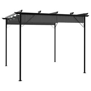 vidaXL Pergola con Tetto Retrattile Antracite 3x3m in Acciaio 180 g/m&sup2;
