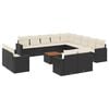 vidaXL Set Divani da Giardino 14pz con Cuscini in Polyrattan Nero