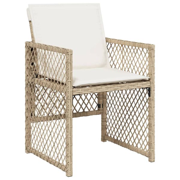 vidaXL Set da Pranzo da Giardino 15 pz con Cuscini Beige in Polyrattan