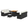 vidaXL Set Divano da Giardino 9 pz Nero polyrattan