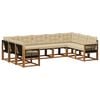 vidaXL Set di divani da esterno 9 pz Naturale e Beige