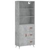 vidaXL Credenza Grigio Cemento 69,5x34x180 cm in Legno Multistrato