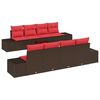 vidaXL Set Divano da Giardino con cuscino 9 pcs Marrone polyrattan