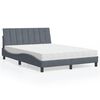 vidaXL Letto con Materasso Hanko Grigio Scuro 140x190 cm in Velluto