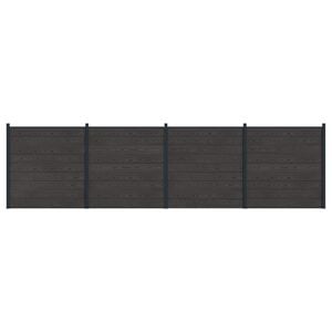 vidaXL Pannello di Recinzione 4 pcs WPC e Alluminio Nero