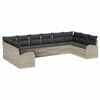 vidaXL Set Divano da Giardino 10 pz Grigio chiaro polyrattan