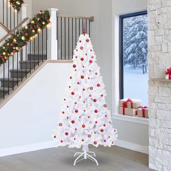 vidaXL Albero di Natale artificiale Bianco 240 cm PVC e Acciaio
