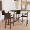vidaXL Set da Bar da Giardino 5 pz in Polyrattan Marrone