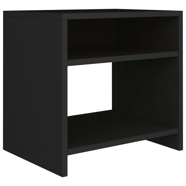 vidaXL Comodino Nero 40x30x40 cm in Legno Multistrato
