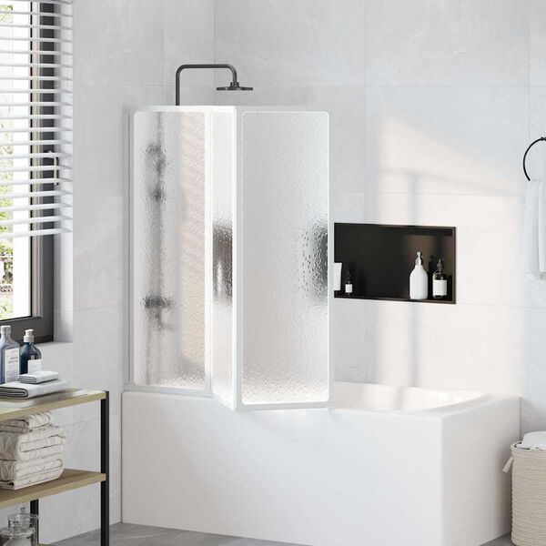 vidaXL Parete per Doccia e Vasca Bagno 117x120cm 3 Pannelli Pieghevole