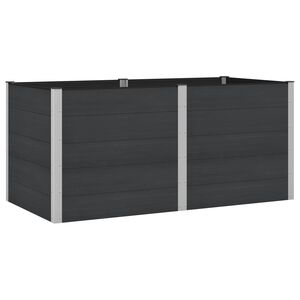 vidaXL Letto rialzato da giardino Nero 200 x 100 x 91 cm