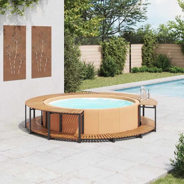 vidaXL Bordo per Spa 273x53 cm in Legno Massello d'Acacia