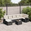 vidaXL Set Divani da Giardino con Cuscini 8 pz Nero in Polyrattan