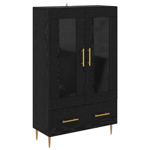 vidaXL Credenza con cassetto Rovere Nero 69,5 x 31 x 115 cm