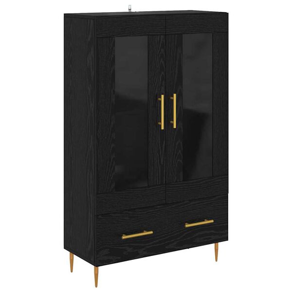 vidaXL Credenza con cassetto Rovere Nero 69,5 x 31 x 115 cm
