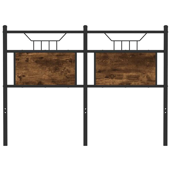 vidaXL Testiera di Ricambio Rovere Fumo 120 cm in Legno Multistrato e Acciaio