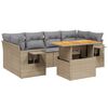 vidaXL Set Divani da Giardino 7 pz con Cuscini Beige in Polyrattan