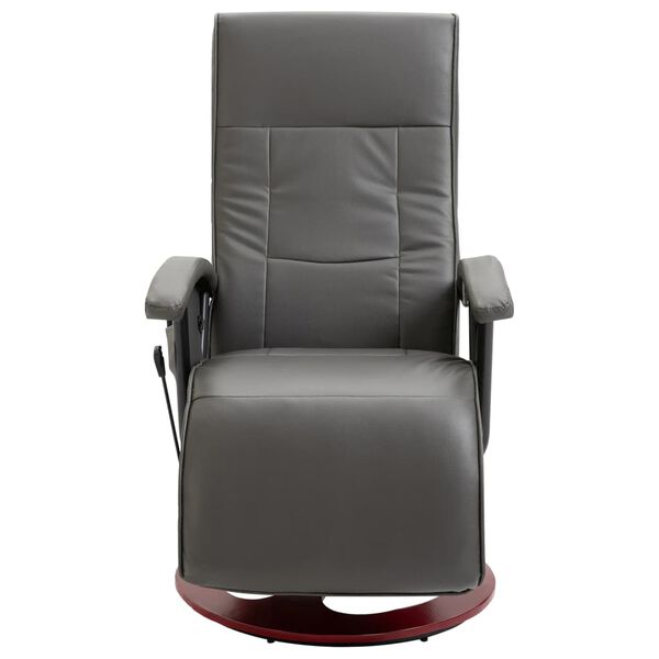 vidaXL Poltrona Massaggiante Grigia in Similpelle