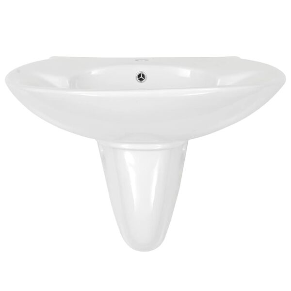 vidaXL Lavabo a Parete in Ceramica Bianco 690x520x210 mm