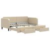 vidaXL Divano Letto Estraibile con Cassetti Crema 90x200 cm in Tessuto