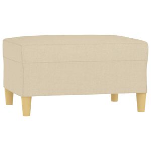 vidaXL Poggiapiedi Crema 70x55x41 cm in Tessuto