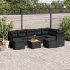 vidaXL Set Divani da Giardino 10pz con Cuscini in Polyrattan Nero