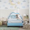 vidaXL Struttura letto bambini con testata Blu 80 x 160 cm PU
