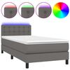 vidaXL Giroletto Molle con Materasso e LED Grigio 80x200cm Similpelle