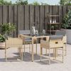 vidaXL Sedie da Giardino con Cuscini 4 pz Beige Misto in Polyrattan