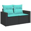 vidaXL Set Divani da Giardino 9 pz con Cuscini Nero in Polyrattan