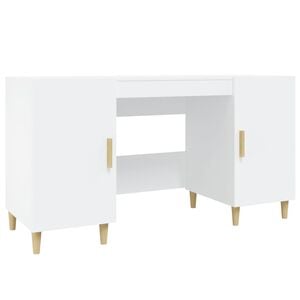 vidaXL Scrivania Bianca 140x50x75 cm in Legno Multistrato