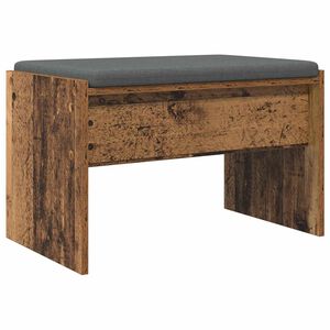 vidaXL Panca per ingresso con cuscino Legno vecchio 63 x 38 x 40 cm