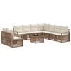 vidaXL Set Divano da Giardino 10 pcs Beige polyrattan