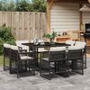 vidaXL Set Pranzo da Giardino 9pz con Cuscini Grigio Chiaro Polyrattan