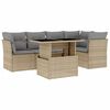 vidaXL Set Divano da Giardino 6 pz con Cuscini Beige in Polyrattan