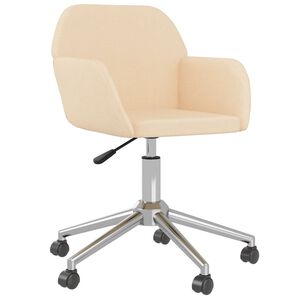 vidaXL Sedia da Ufficio Girevole Crema in Tessuto