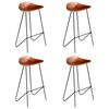 vidaXL Sgabelli da Bar 4 pz in Vera Pelle Marrone
