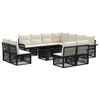 vidaXL Set Divano da Giardino 12 pz Nero e Bianco Crema polyrattan