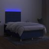 vidaXL Letto a Molle con Materasso e LED Blu 120x200cm in Tessuto