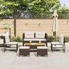 vidaXL Set Divano da Giardino 6 pcs Marrone e Crema polyrattan