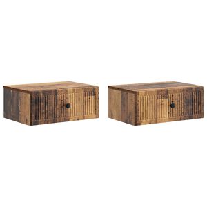 vidaXL Armadio da Notte 2 pcs Legno antico 49 x 34,5 x 20 cm