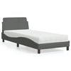 vidaXL Letto con Materasso Dover Grigio Scuro 90x190 cm in Tessuto