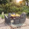 vidaXL Set Pranzo da Giardino 9 pz con Cuscini in Polyrattan Grigio