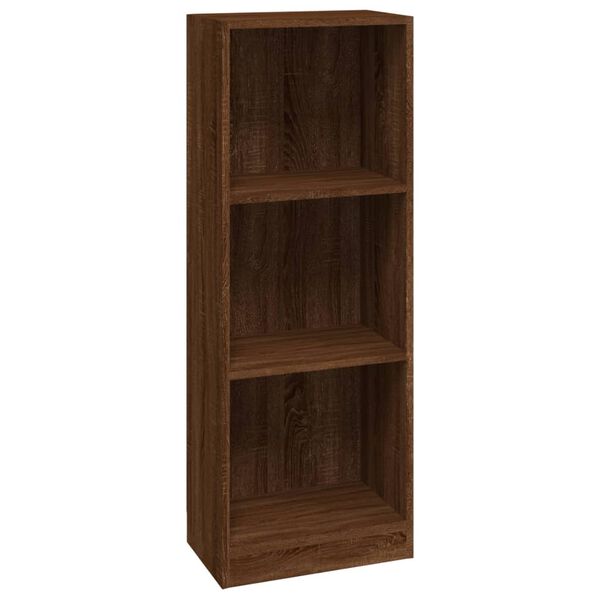 vidaXL Libreria 3 Ripiani Rovere Marrone 40x24x109cm Legno Multistrato