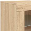 vidaXL Credenza con Luci LED Rovere Sonoma 142,5x37x67 cm
