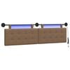 vidaXL Testiera sospesa Con luce LED Cappuccino Similpelle
