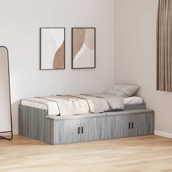 vidaXL Struttura del letto con cassetto Grigio Sonoma 100 x 200 cm