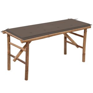 vidaXL Panca da Giardino Pieghevole con Cuscino 118 cm in Bamb&ugrave;