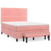 vidaXL Giroletto a Molle con Materasso Rosa 140x200 cm in Velluto